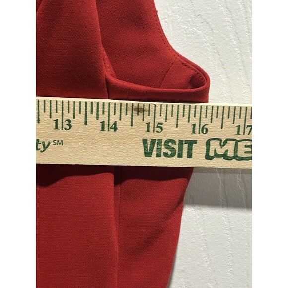Ann Taylor LOFT Red Pleated Sleeveless Cocktail Party Dress Sz 4 Missing Button - Picture 5 of 12